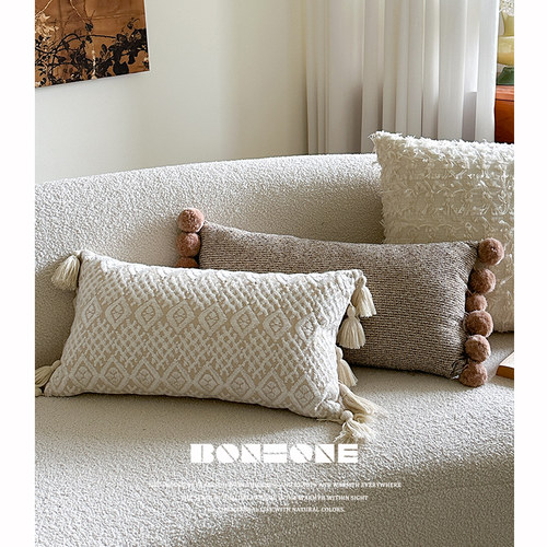 复古靠枕套客厅沙发抱枕高级床头简约长方形办公室腰靠垫轻奢靠背