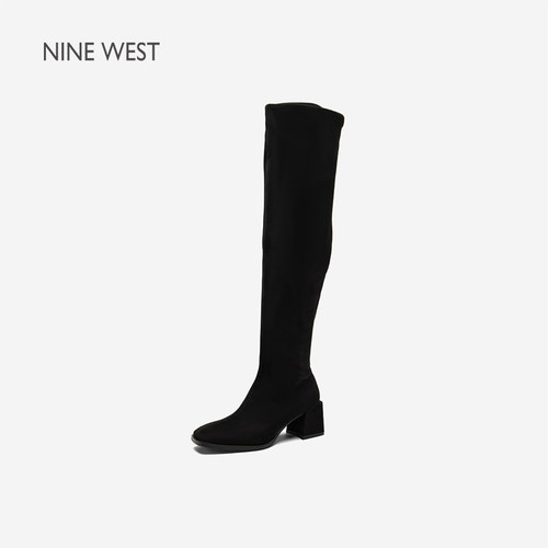 NineWest玖熙过膝绒面弹力长靴女