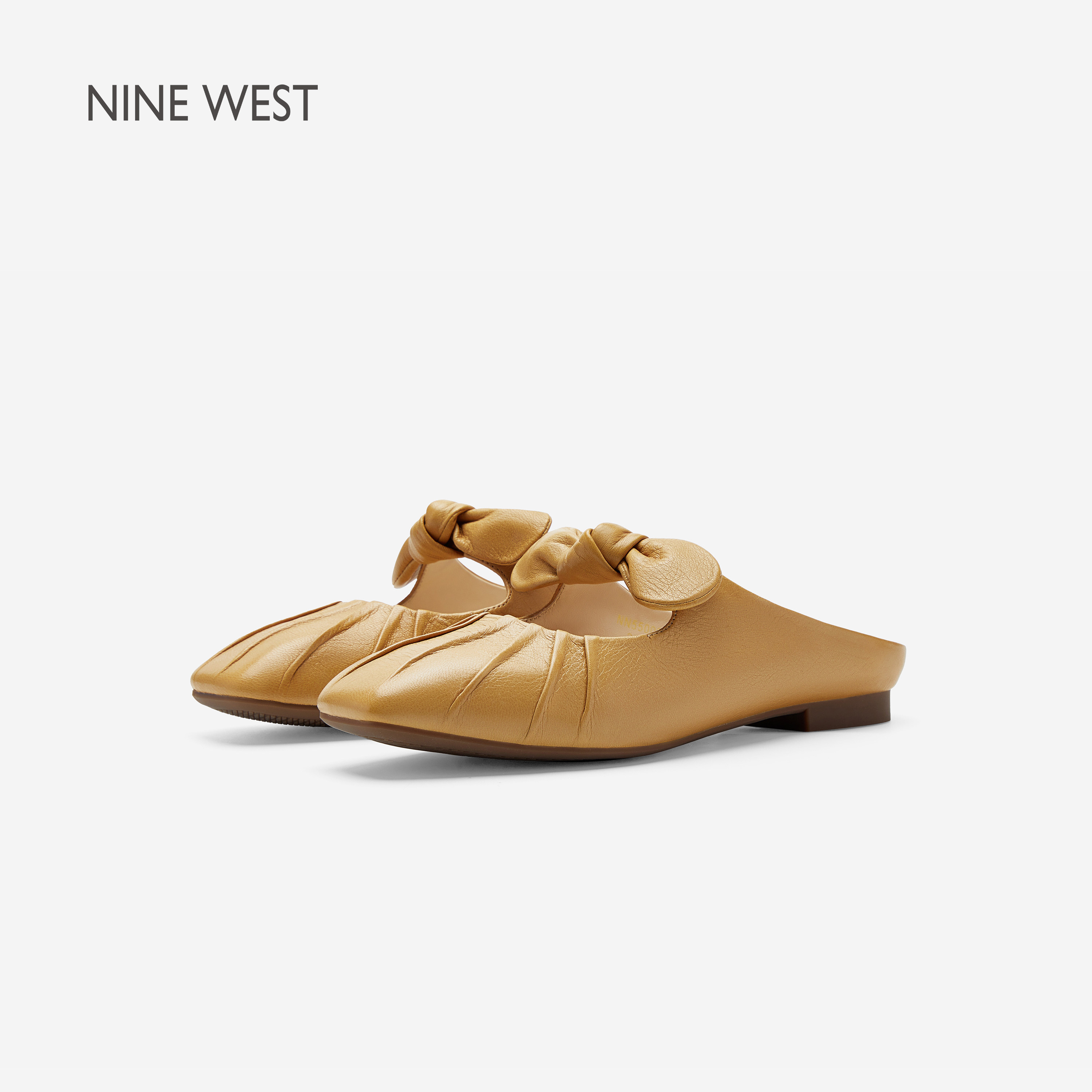 【商场同款】Nine West/玖熙蝴蝶结包头拖鞋女外穿穆勒鞋平底凉鞋,女鞋,穆勒鞋,淘宝优惠券,粉丝福利购,淘宝优惠卷