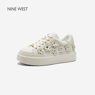 West 玖熙花漾云履小白鞋 女款 子2026新款 Nine 鞋 板鞋 商场同款