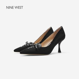 商场同款 女2025新款 Nine 玖熙优雅舞者尖头高跟鞋 8.5cm West