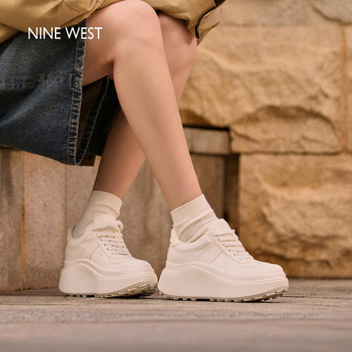 NineWest/玖熙厚底小白鞋女