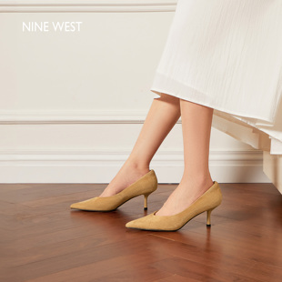 商城同款 女2025秋冬新款 Nine 玖熙反绒高跟鞋 尖头单鞋 West
