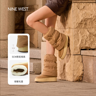 厚底雪地靴女冬加绒保暖真毛可拆卸棉鞋 玖熙云朵松糕鞋 West Nine