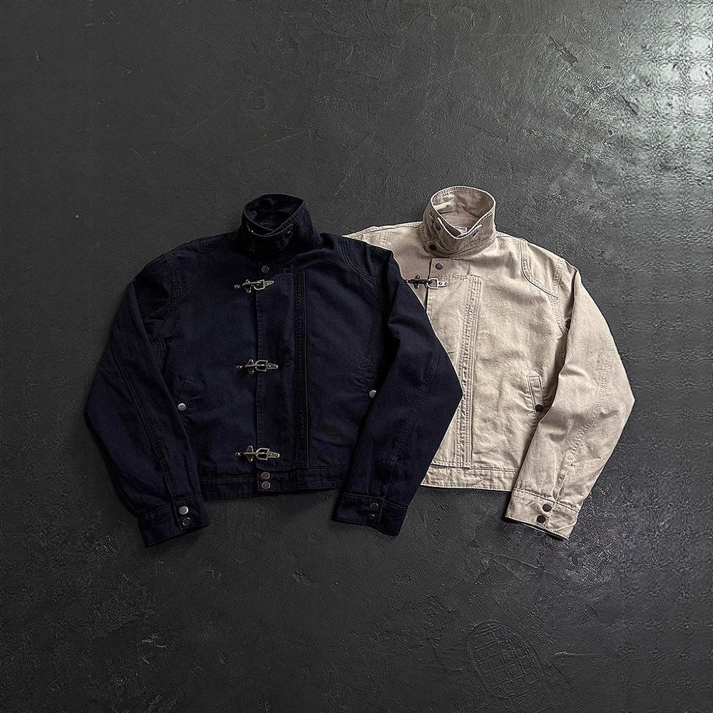 秋冬Cleanfit休闲复古工装外套男女龙虾扣短款裁片美式立领夹克潮,男装,夹克,淘宝优惠券,粉丝福利购,淘宝优惠卷