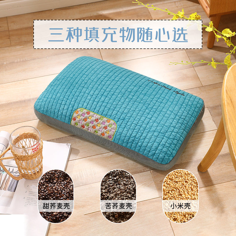 荞麦壳枕头单人护颈椎全荞麦皮硬枕芯成人加厚加高薰衣草助睡眠枕