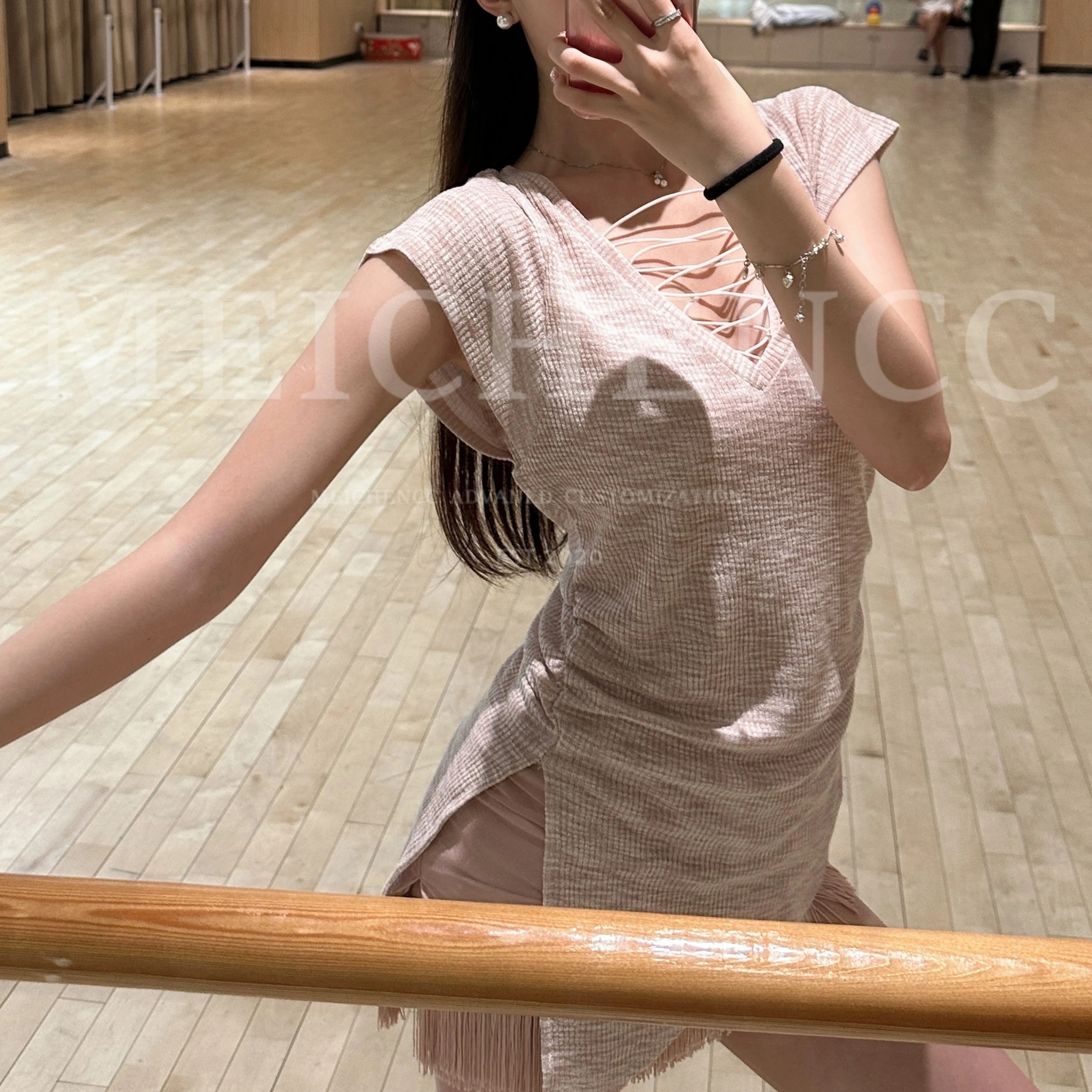 美辰拉丁舞服套装2025夏季爆款短袖衫舞衣流苏半身裙日常练习女装