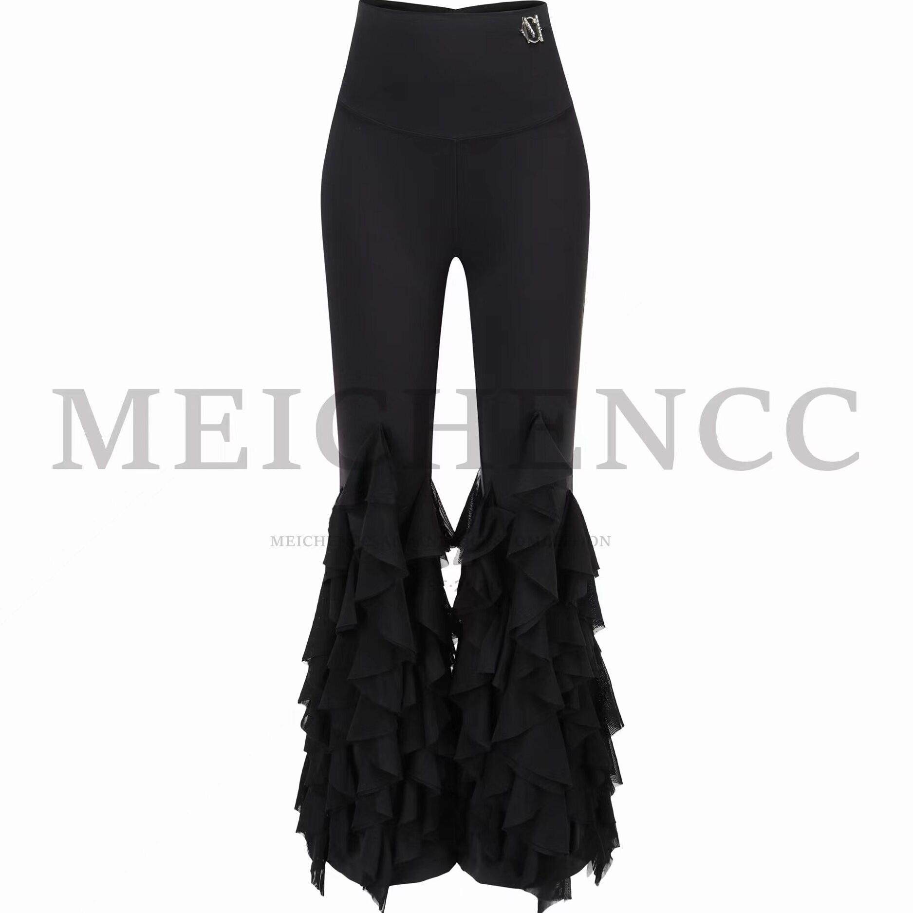 美辰高腰收腹显瘦拉丁流苏裤