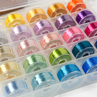 高亮丝光绣花线手工刺绣qq绒线缠花丝线色板套装 diy缠发簪冰丝线