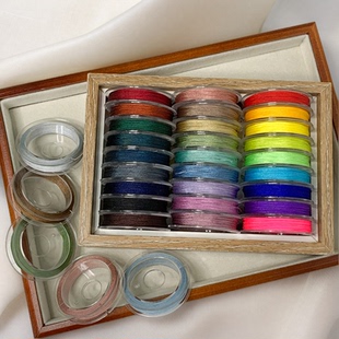 0.4mm极细玉线莫兰迪加密71号diy串珠线10米小卷无弹力小米珠手链