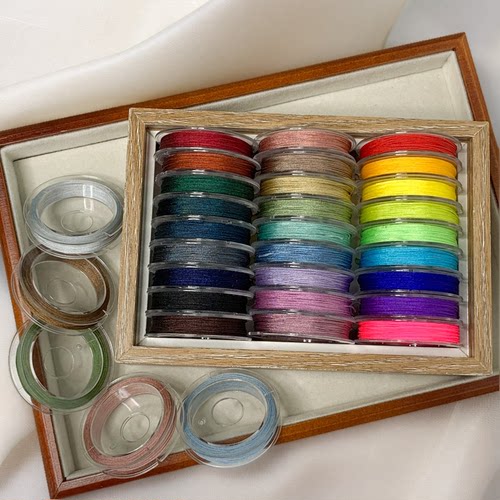 0.4mm极细玉线莫兰迪加密71号diy串珠线10米小卷无弹力小米珠手链