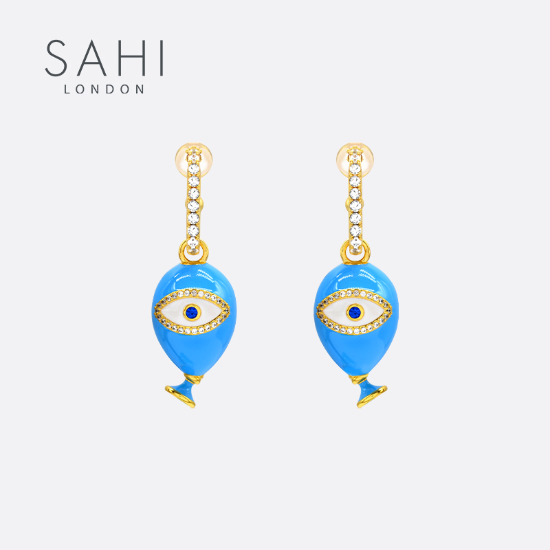 SAHI告白气球蓝色眼睛耳环