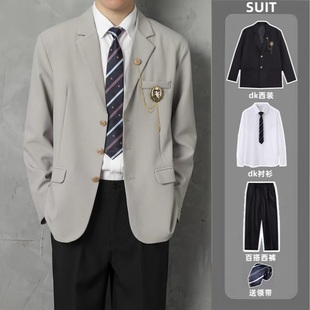 男dk制服一套学院风长袖jk外套西装礼服预备校服拍照西装情侣套装