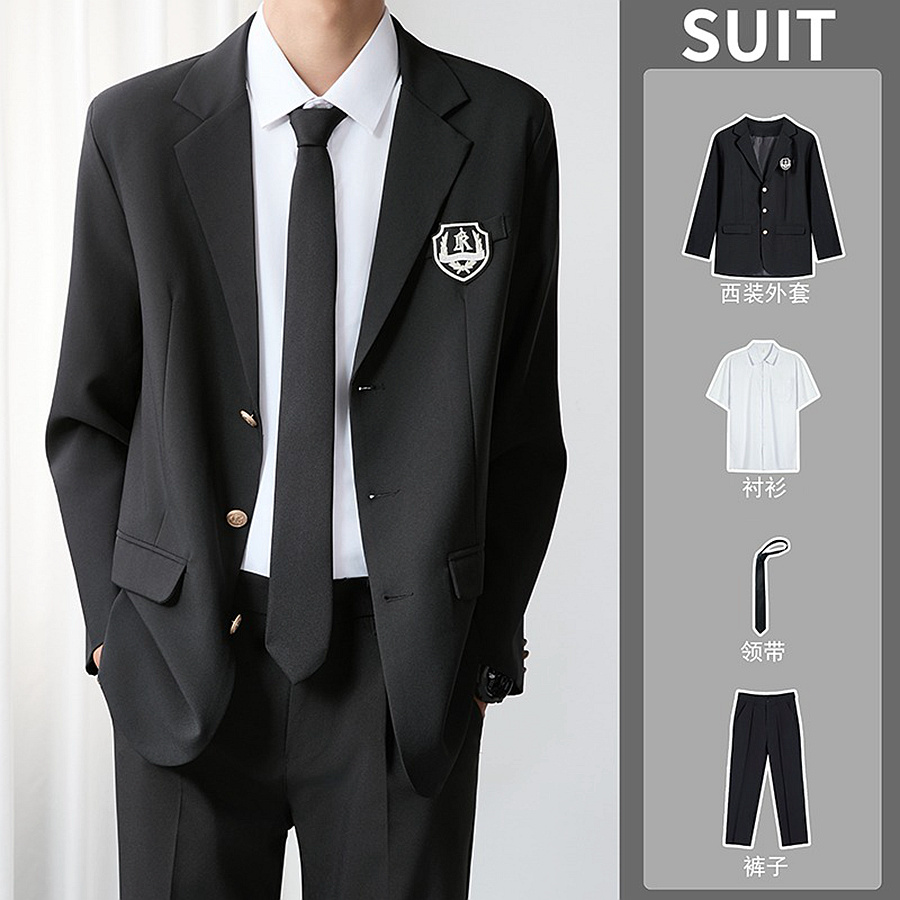 学院风dk制服jk套装日系西装宽松痞帅休闲西服学生班服预备校服潮