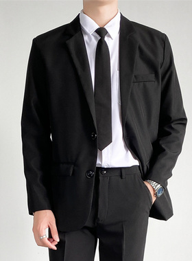男装小西装套装韩版潮流休闲百搭西服痞帅职业正装dk黑色外套制服