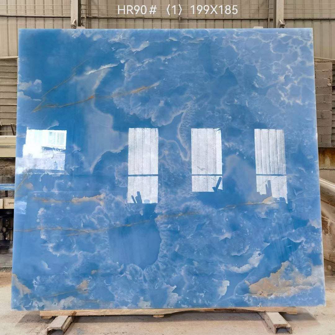 蓝玉石奢石背景墙别墅装修天然大理石石材水刀拼花地砖