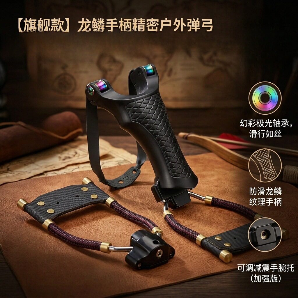 天罡终结者滑轮弹弓腕托高初速度铝合金鱼镖天罡五代六代滑轮拖腕图片