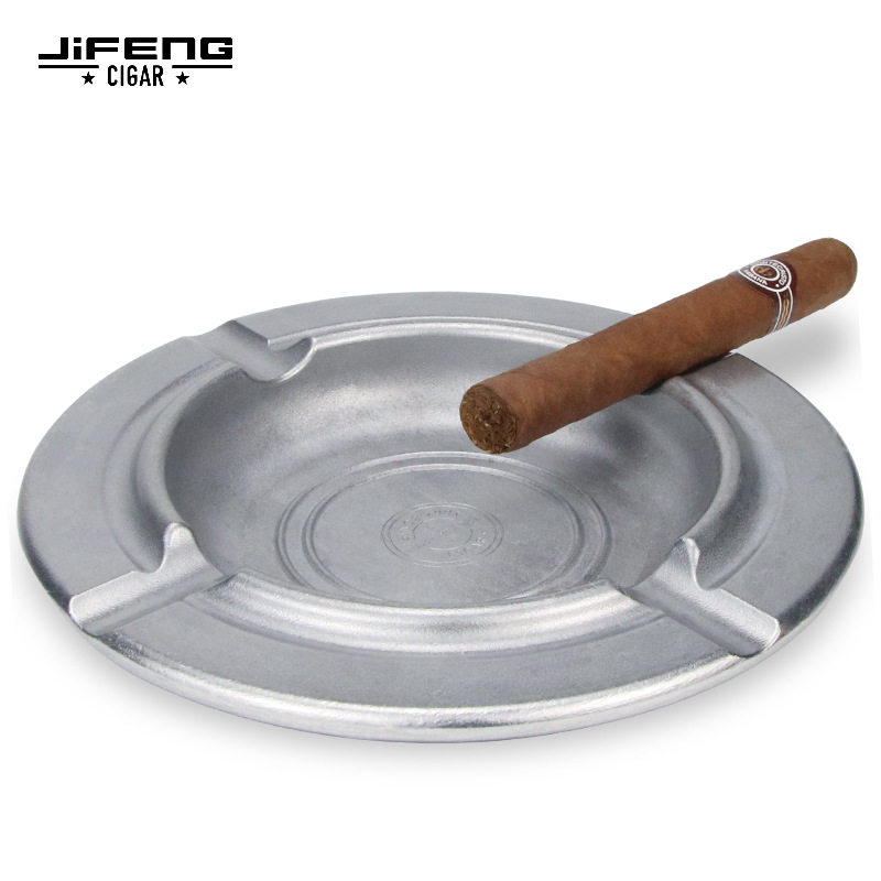 jifeng季风雪茄烟灰缸时尚创意家用酒吧烟碟磨砂合金高档烟缸摆件