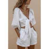 top Set夏季 Women Shorts 性感气质女款 欧美时尚 lace 套装