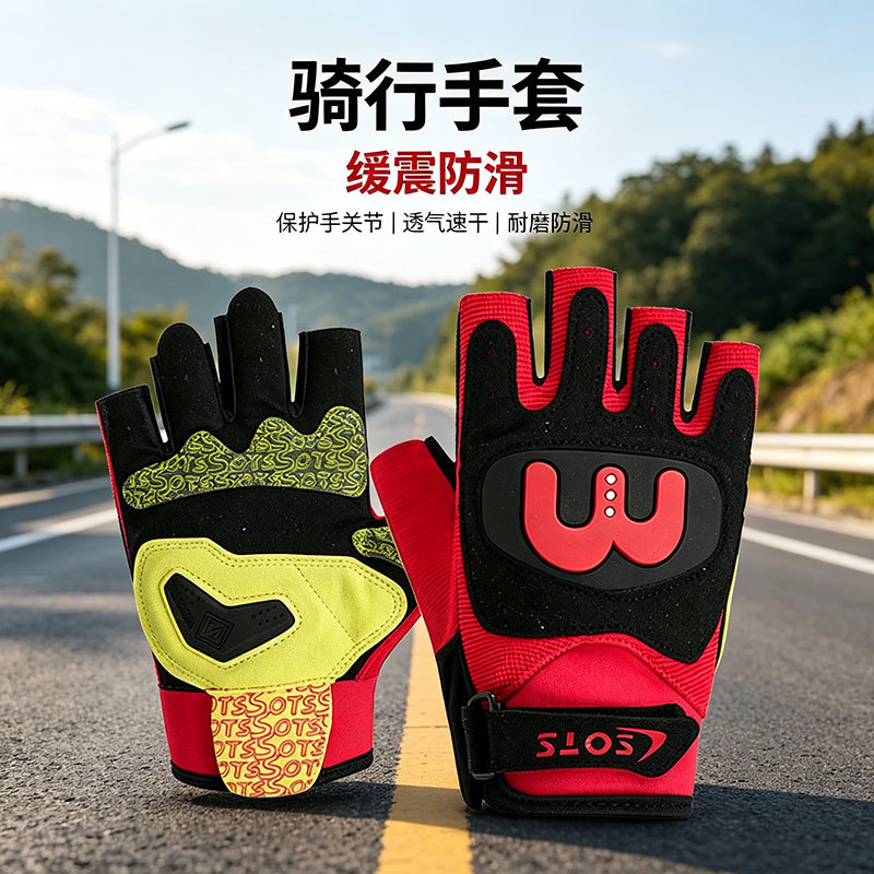 春夏透气防滑半指骑行手套