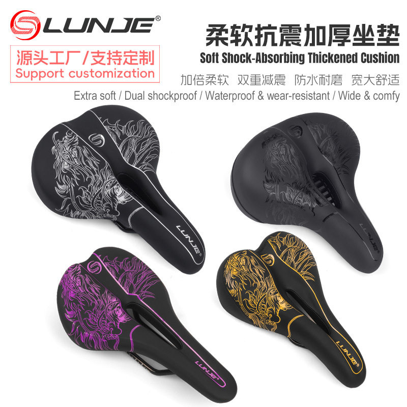跨境专供自行车坐垫加厚减震超软鞍座舒适透气山地车座垫骑行配件