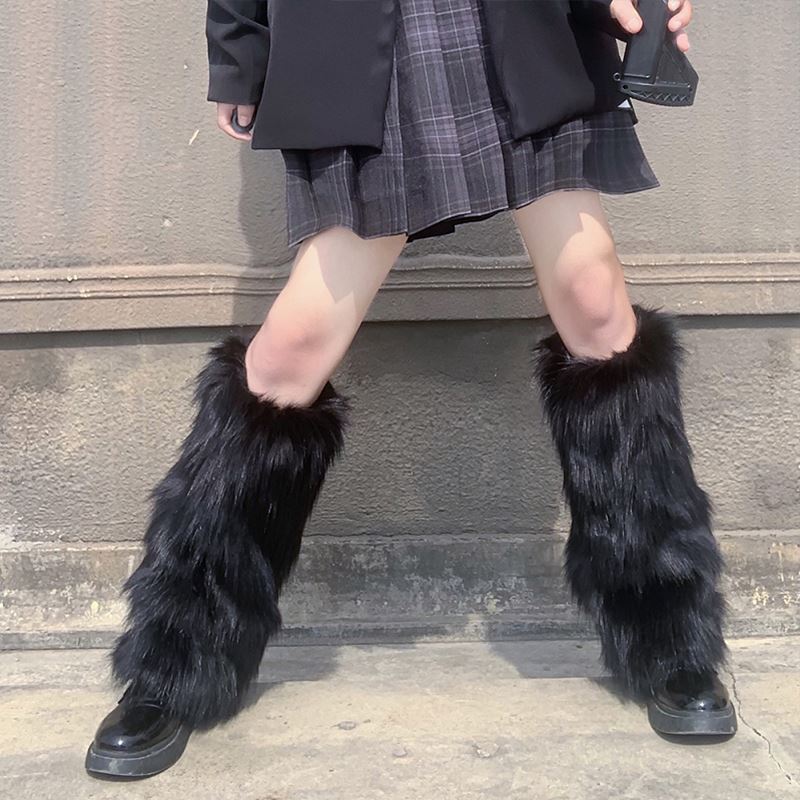 Women Faux Fur Leg Warmers Women Fall Leggings Jk Boots Stoc 女士内衣/男士内衣/家居服 短袜 原图主图