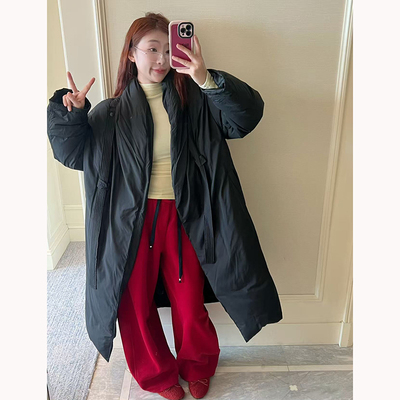 黑色长款羽绒服女2025冬季新款