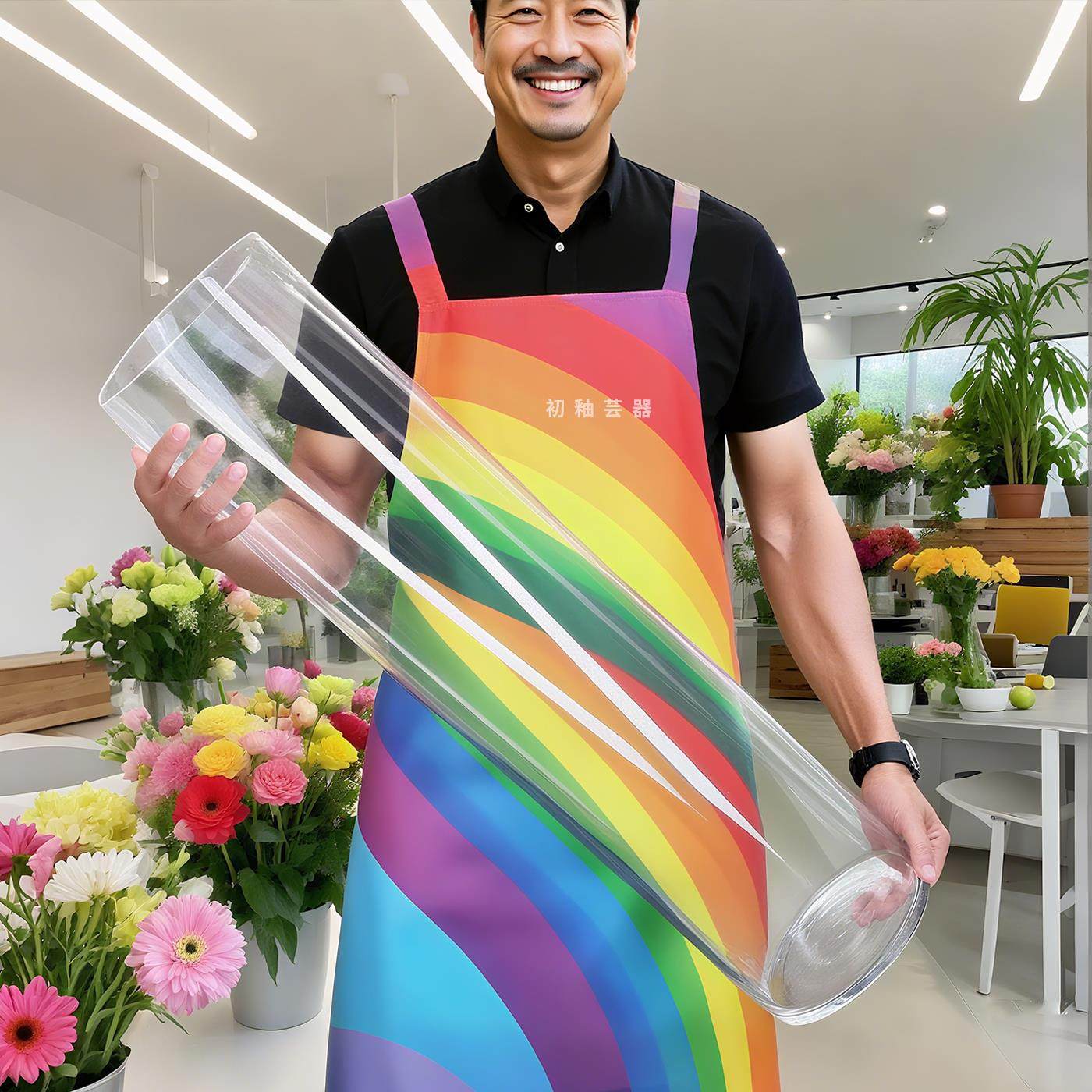 大号落地花瓶玻璃透明马醉木龙柳花瓶