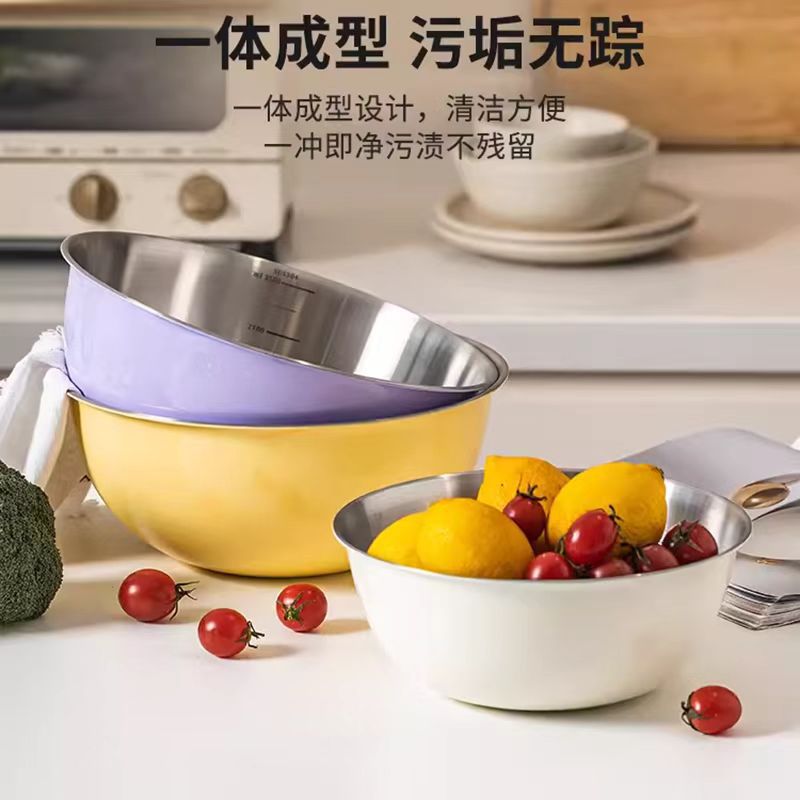 韩式加厚304不锈钢盆沙拉