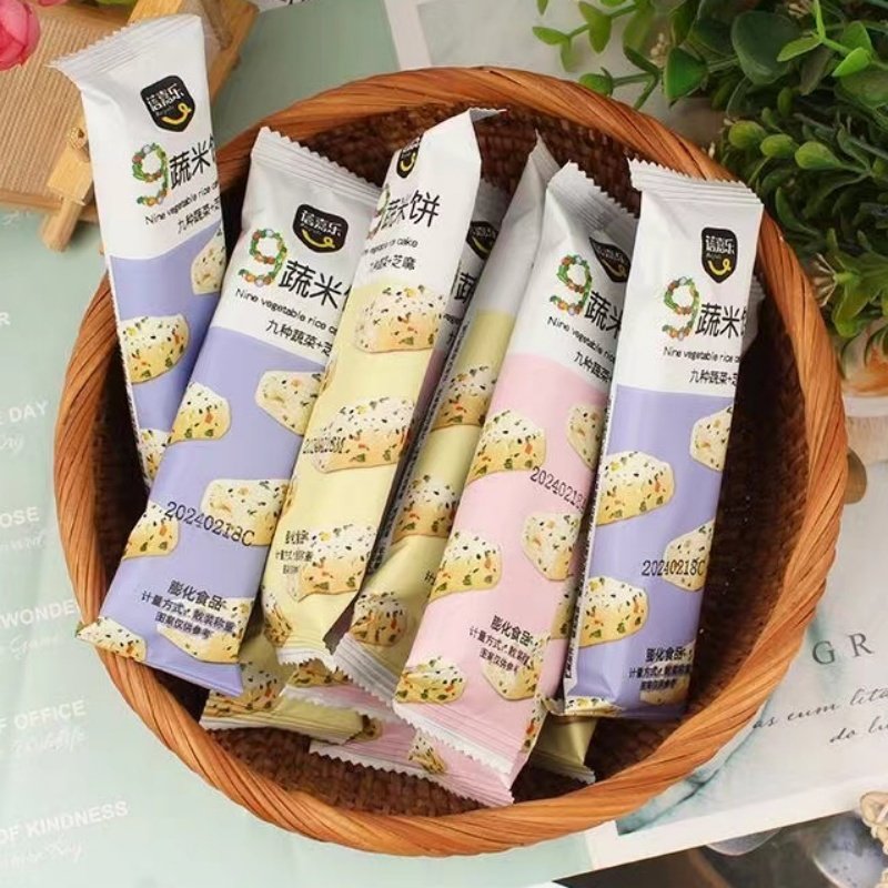 蓓嘉乐九蔬米饼流心米酥九种蔬菜芝麻味独立小包装代餐休闲小零食