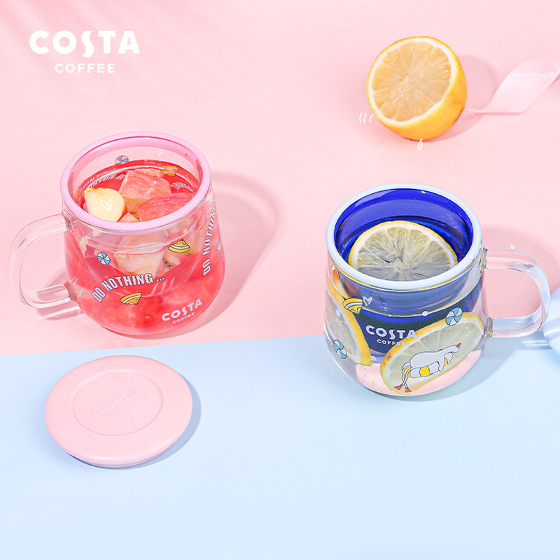 cs375玻璃杯女夏花茶杯茶水分离家用透明高颜值可爱水杯杯子ins风,餐饮具,玻璃杯,淘宝优惠券,粉丝福利购,淘宝优惠卷