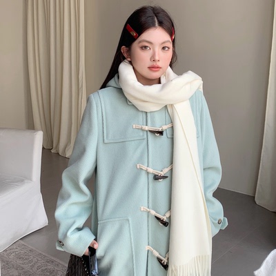 米白色围巾女秋冬季日系保暖