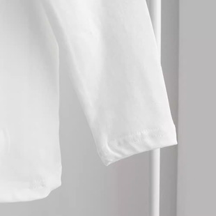 长袖T，儿童T恤男童女童纯棉弹力打底衫小童宝宝上衣白色体恤春装