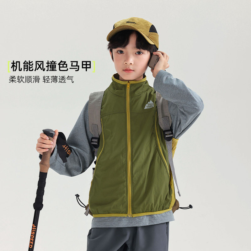 babybody童装男童马甲新款春装大童上衣背心坎肩儿童无袖运动