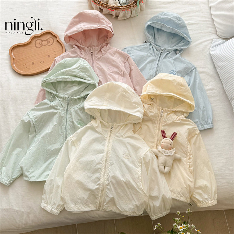 柠里儿童衣服连帽防晒衣外套宝宝男童女童夏装童装儿童休闲上衣潮
