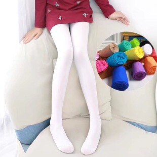 春秋夏薄女童连裤袜儿童校服袜大童白色高弹舞蹈袜厂家天鹅绒