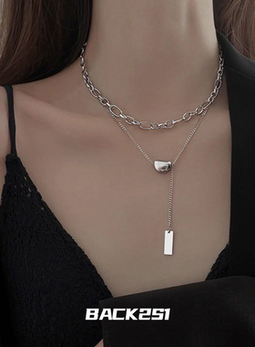 相思豆双层钛钢项链不掉色