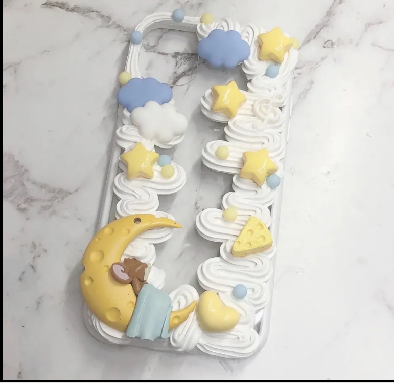 晚安jerry~ 晚安Tom猫卡通汤姆杰克奶油胶手机壳diy成品