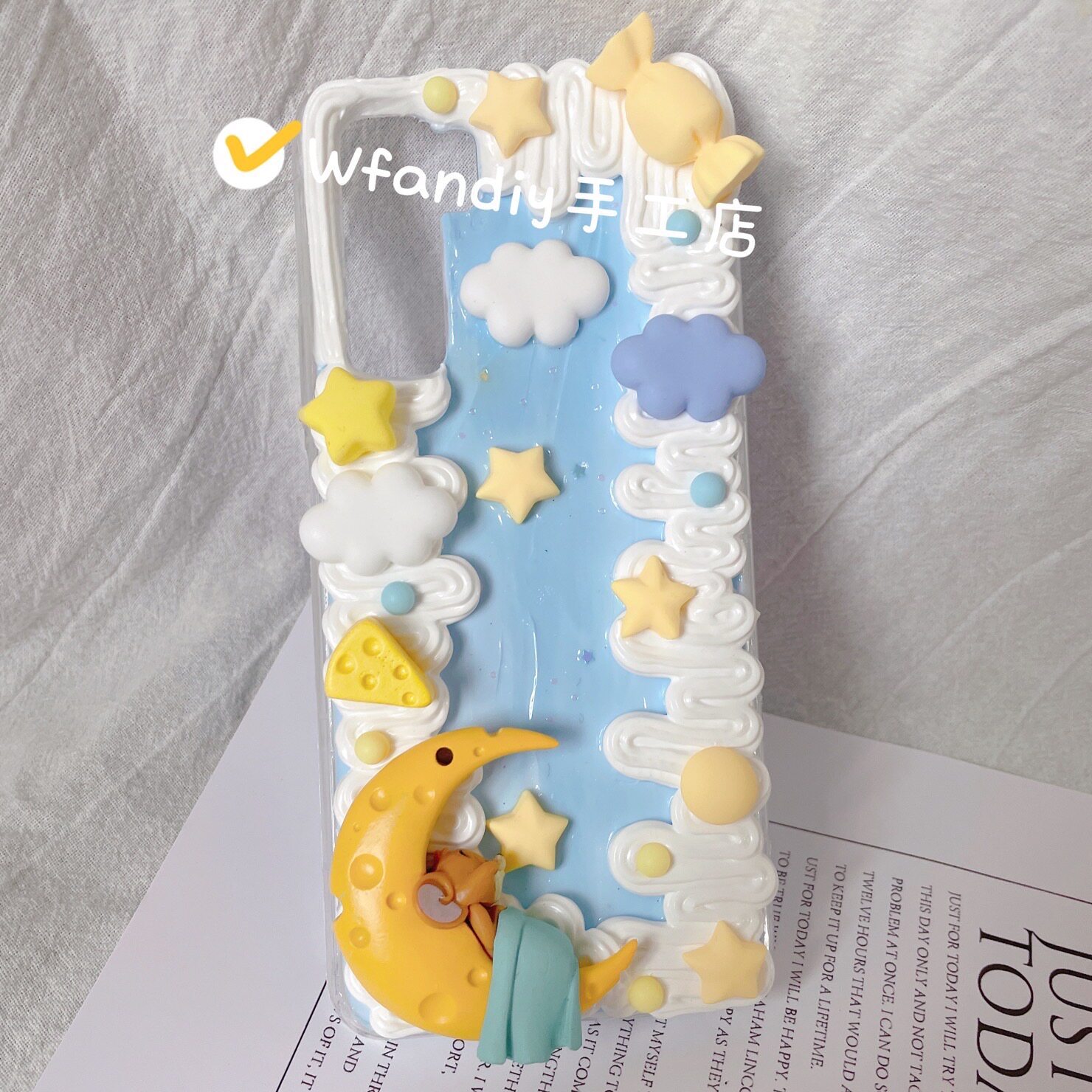 晚安jerry~ 晚安Tom杰瑞鼠奶油胶手机壳diy成品