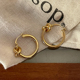 金色极简打结圆环耳环2025新款 爆款 高级感轻奢小众气质耳圈耳扣女