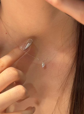 人鱼之泪极细水滴闪钻项链高级感