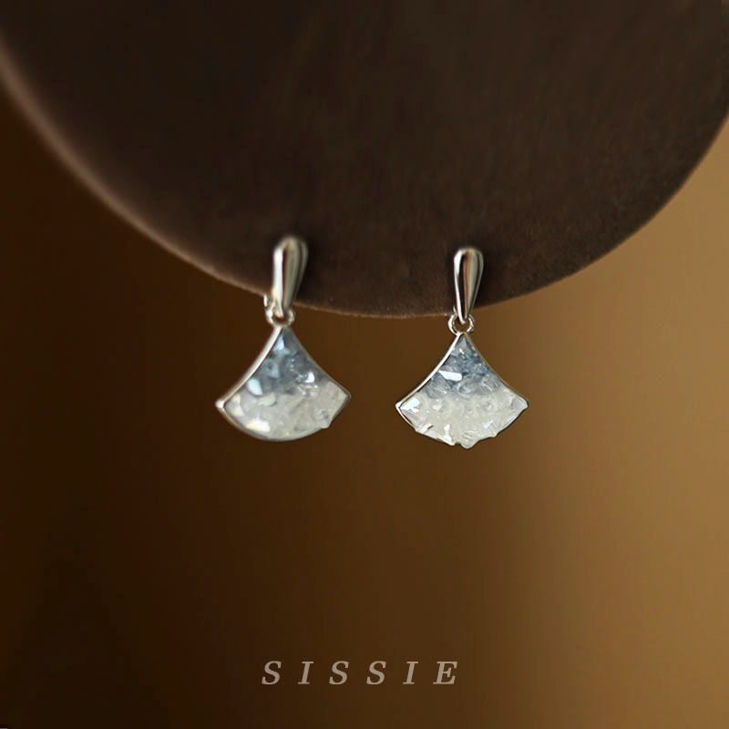 夏日仿水晶扇形耳环2024新款爆款