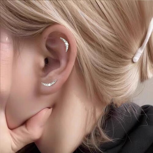 月牙耳骨钉螺丝拧轻奢气质高级感