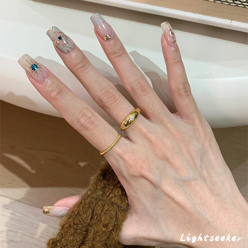 新中式中古金色亮面微镶星芒戒指女轻奢高级感指环小众设计食指戒,饰品/流行首饰/时尚饰品新,戒指/指环,淘宝优惠券,粉丝福利购,淘宝优惠卷