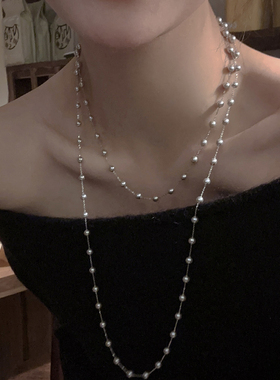 长款满天星珍珠项链女款2025新款