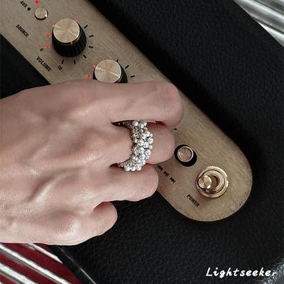 复古仿珍珠戒指女轻奢高级感指环