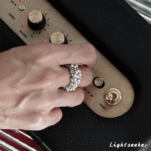 复古仿珍珠戒指女轻奢高级感指环