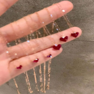 轻奢小众简约气质百搭锁骨链 甜美风玫红色爱心吊坠项链女2025新款