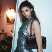 FROM ARACHNID油蜡皮牛纹小众设计师高级感明线包保龄球包长柄包