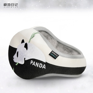 极地日记 限定款耳罩保暖男黑白大熊猫防风耳套女刺绣学生护耳暖